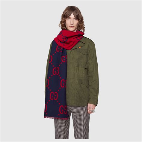 gucci schal damen rot|Schal aus GG Jacquard aus Wolle und Seide .